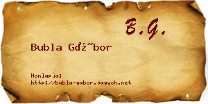 Bubla Gábor névjegykártya